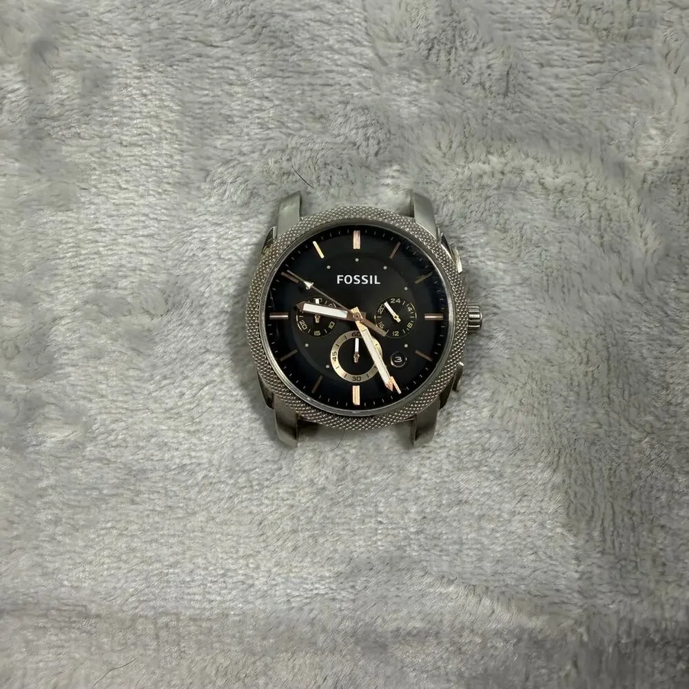 Fossil C221010 Mens Chronograph Watch Black Dial 22mm No Band Needs Battery